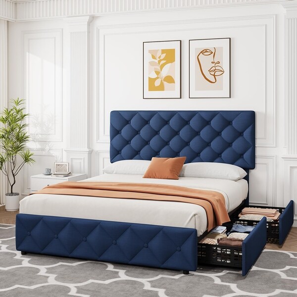 Bed Frame with 4 Storage Drawers - On Sale - Bed Bath & Beyond