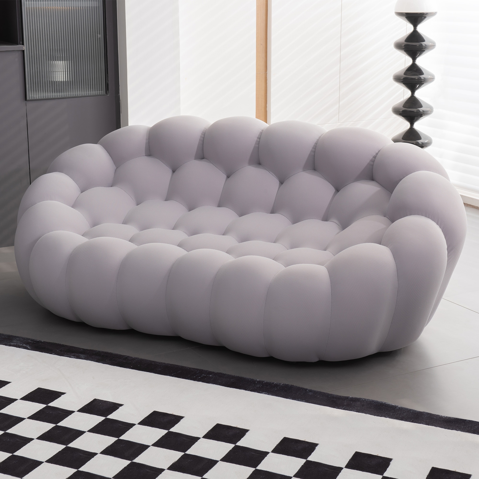 2-Seat Bubble Curved Lazy Sofa Honeycomb Shaped with 3D Textile