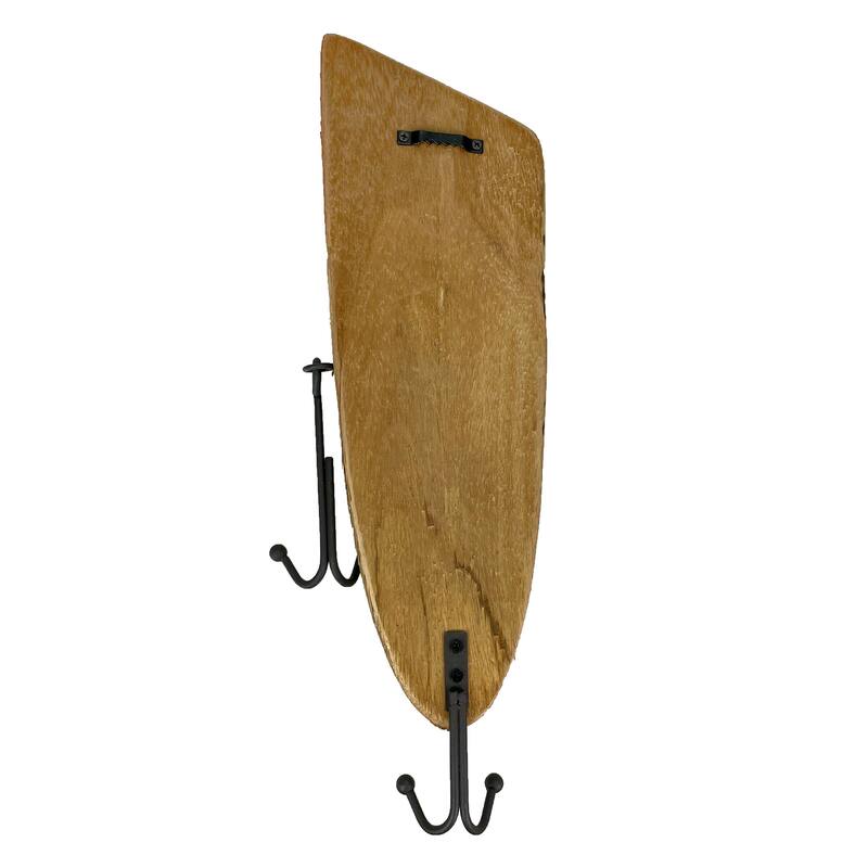 Rustic Wooden Fishing Lure Wall Hook 14In Coastal Nautical Decor - 14 X 4 X 1.75 inches