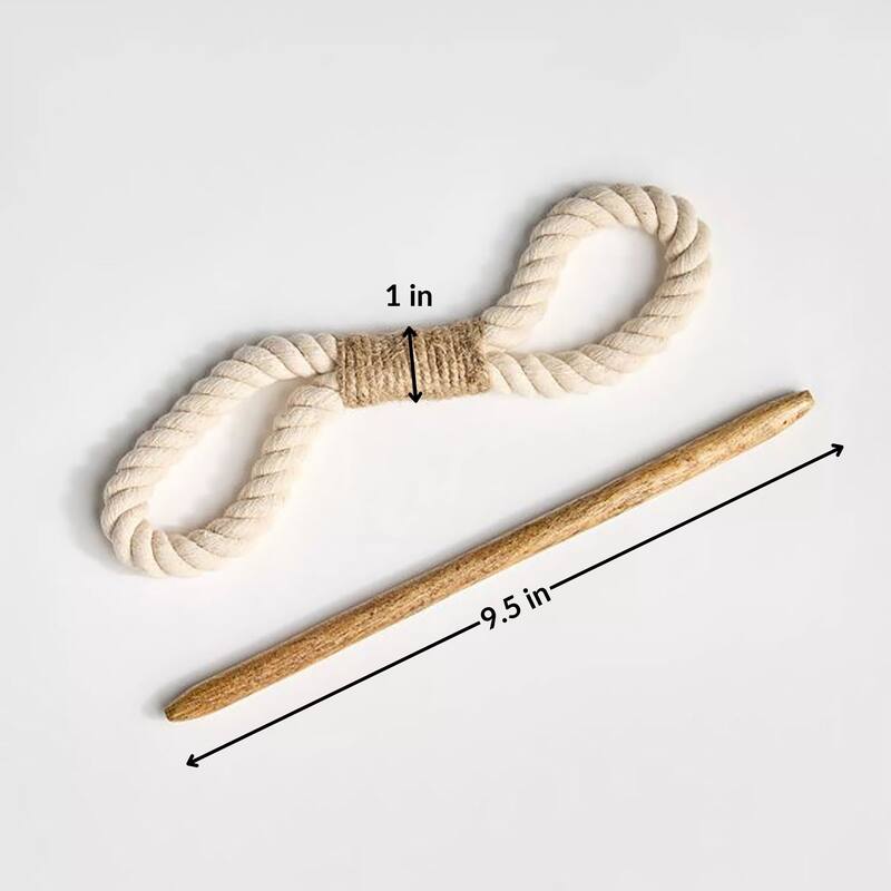 Twisted Curtain Tiebacks with Wooden Stick 9.5 in