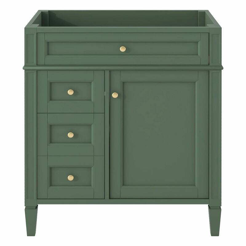 30'' Modern Bathroom Vanity with Top Sink, 2 Drawers and Tip-out Drawer