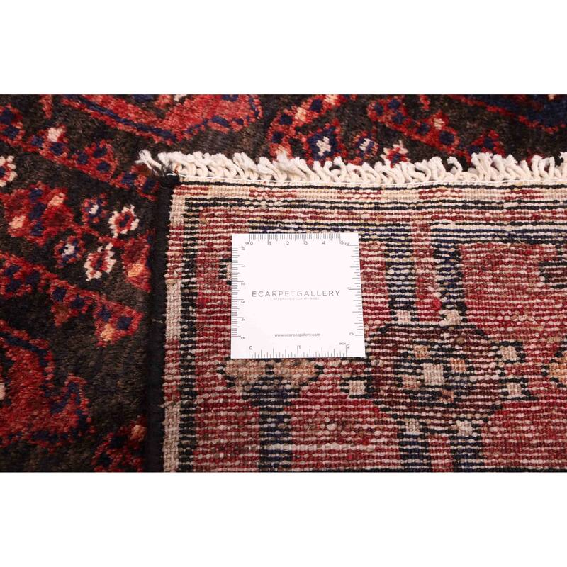 ECARPETGALLERY Hand-knotted Andelz Black, Red Wool Rug - 3'5 x 9'10