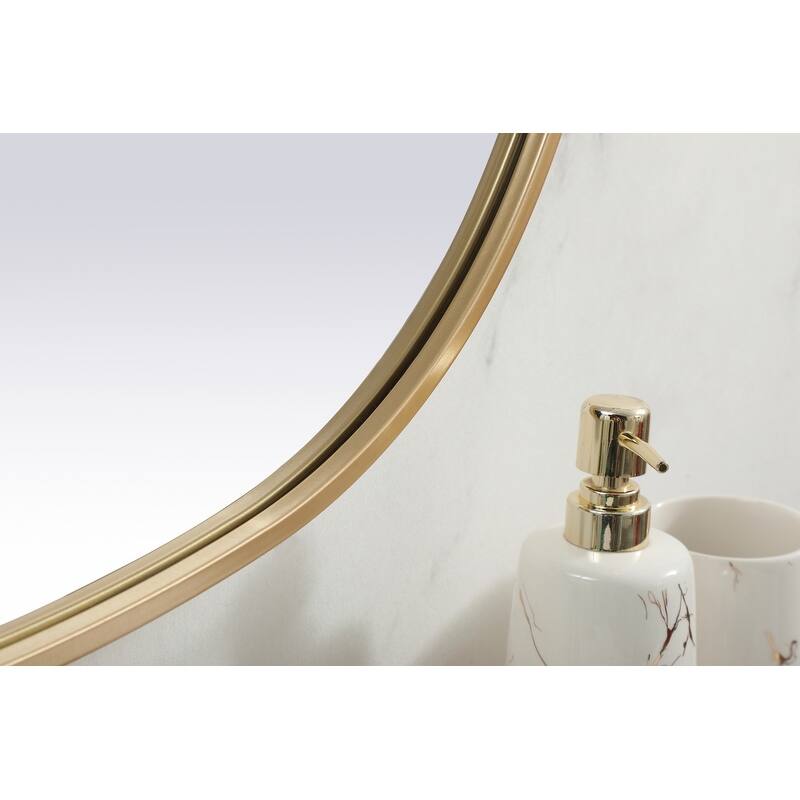 Indigo Home Metal Frame Oval Mirror 30x40 Inch