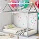 preview thumbnail 2 of 6, Kids and Baby Twin Size Metal House Shape Platform Bed,Sturdy Frame For Home