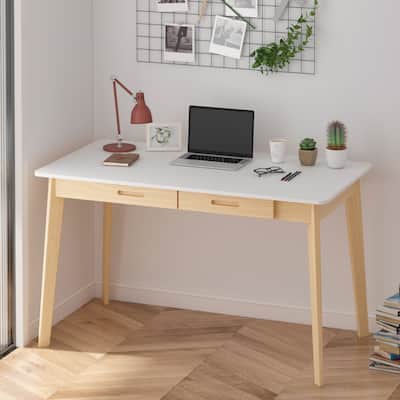 47.2"W Classic Home Office Desk, Writing Desk With Drawers