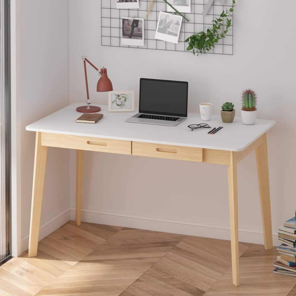 47.2"W Classic Home Office Desk, Writing Desk With Drawers