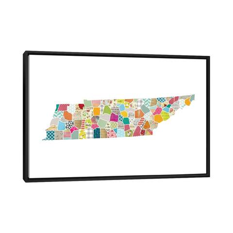 iCanvas "Tennessee Quilted Collage Map" by Traci Anderson Framed Canvas Print