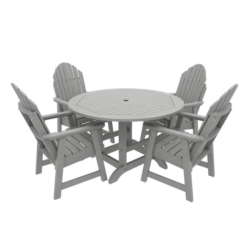 HIGHWOOD Commercial Muskoka 5-Piece Adirondack 48" Dining Set - Coastal Teak