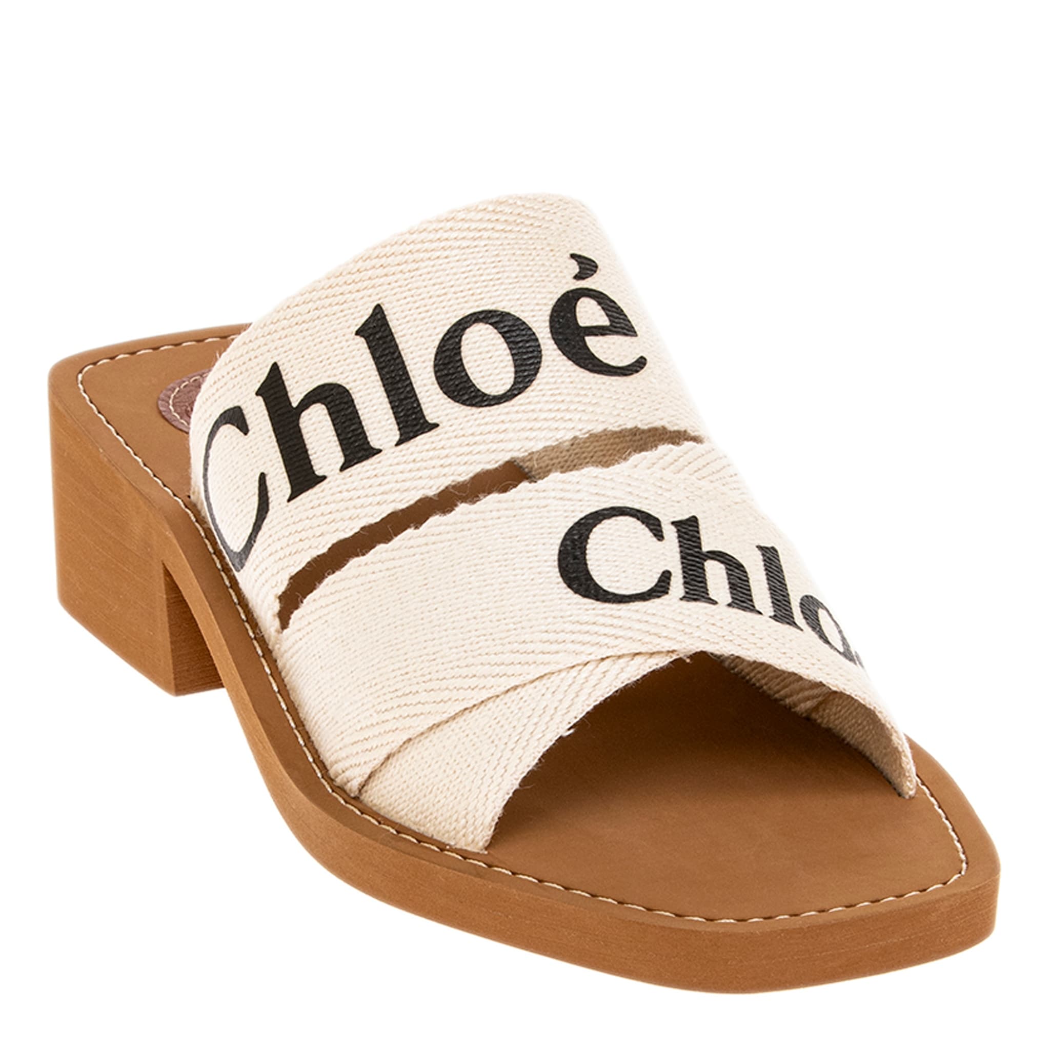 Chloe Woody Heeled Mules - Overstock - 43842022