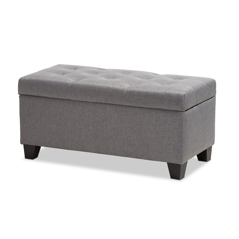 Contemporary Fabric Storage Ottoman by Baxton Studio - Grey