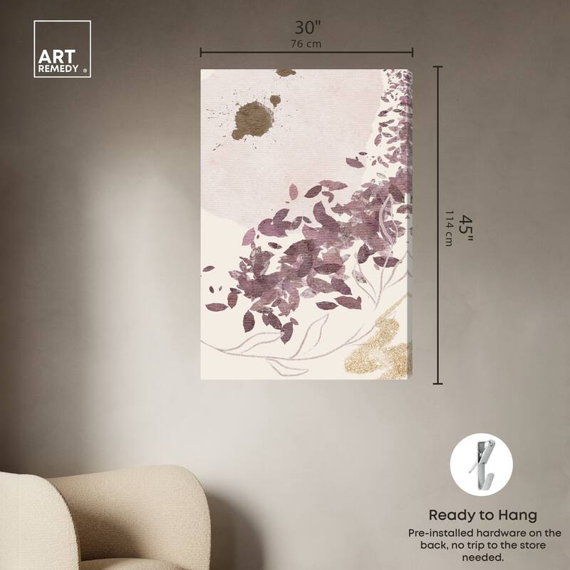 Art Remedy Golden Vineyards Gallery Wrapped Boho Abstract 1 Piece Canvas Wall Art