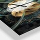 preview thumbnail 5 of 10, Designart 'Symmetrical Blue Gold Fractal Flower' Oversized Modern Wall CLock