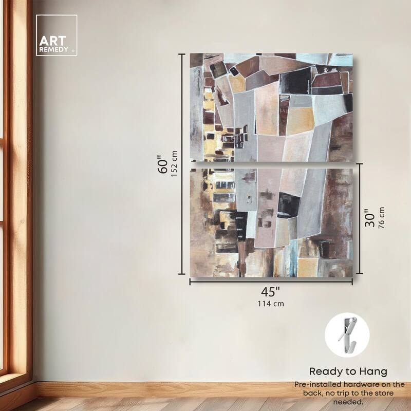 Wall Fragments Canvas Set of 2 by Art Remedy, Gallery Wrapped