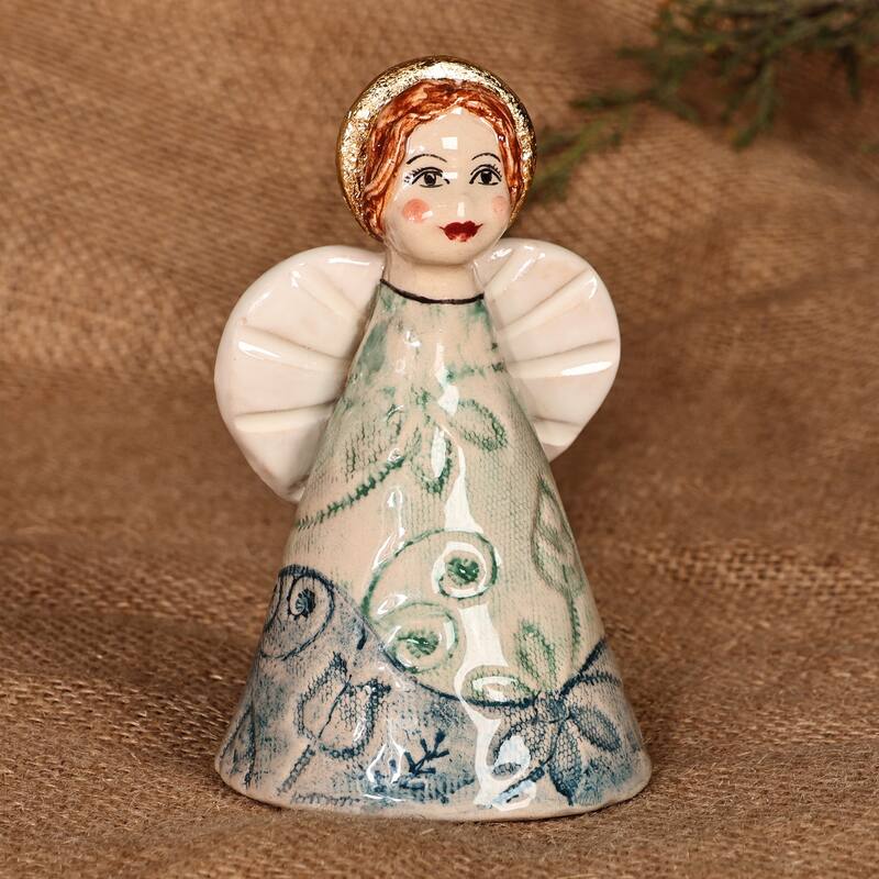 Novica Handmade Angelic Harmonies Decorative Ceramic Bell