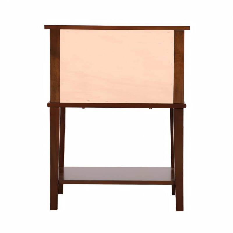 Nightstand with Roller Drawer Glides, Cappuccino Finish, Easy Assembly