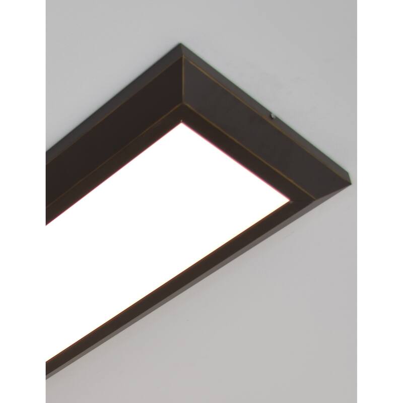 Atlas 1-light Oil-Rubbed Bronze LED Rectangular Flush Mount, White Acrylic Shade