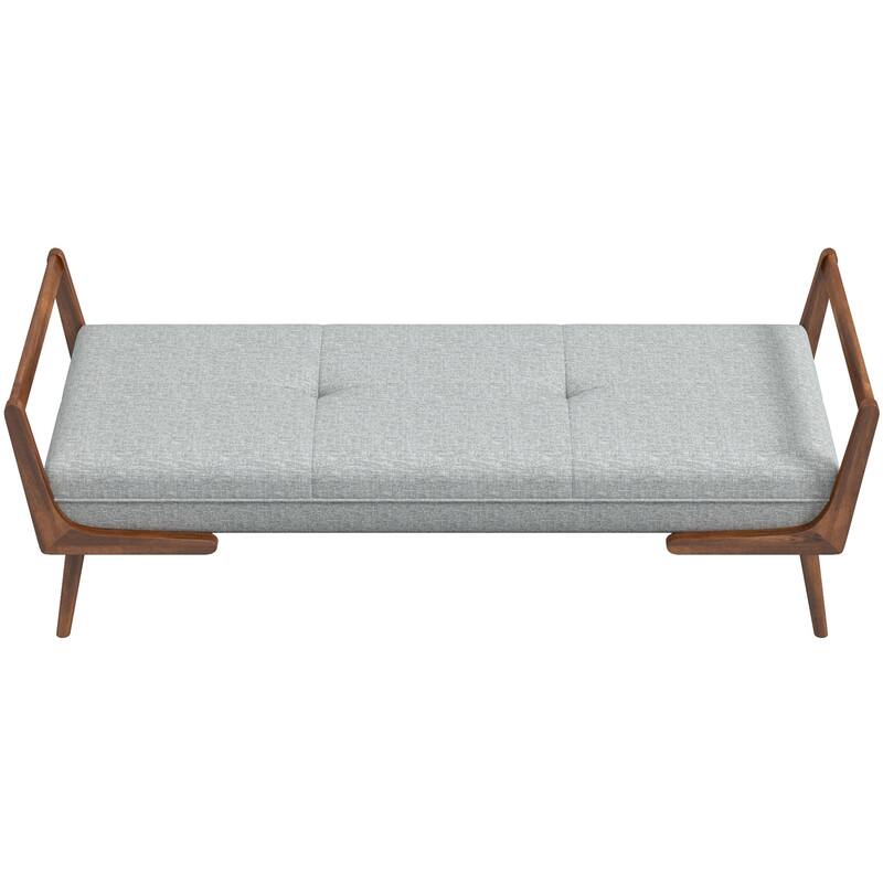 Cora Mid Century Modern Gray Bench
