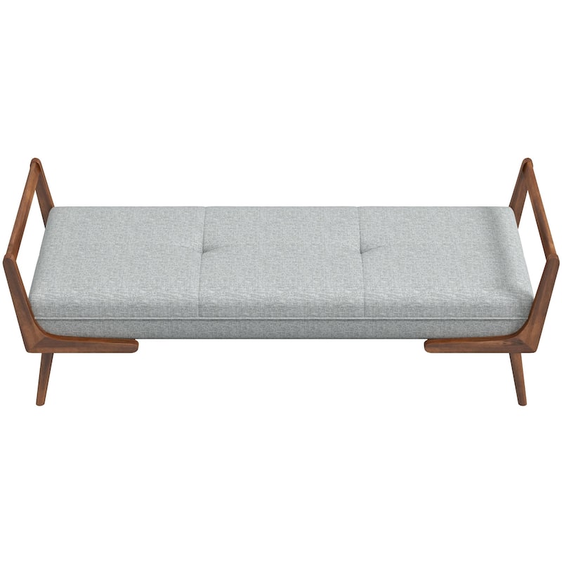 GDFStudio - Cora Modern Mid-Century 51" Upholstered Bench with Biscuit Tufting & Wood Base - 51.2"W