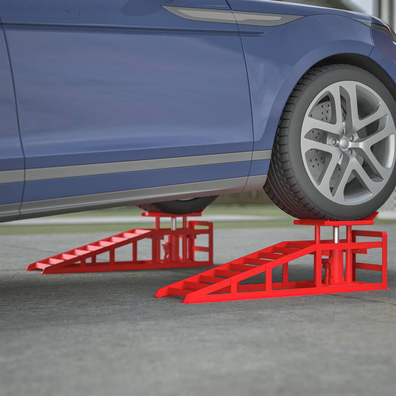 Hydraulic Car Ramps 2 Pack 5 Ton Low Profile Lift for Garage Truck
