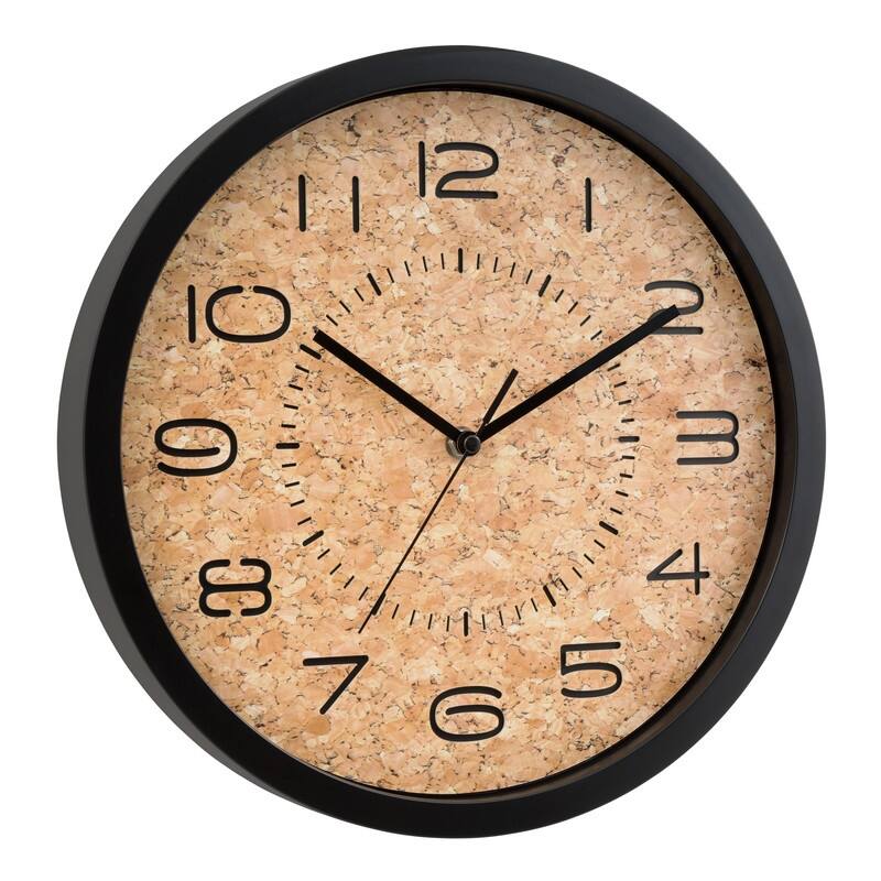 La Crosse Clock 12-Inch Felix Cork Analog Quartz Wall Clock