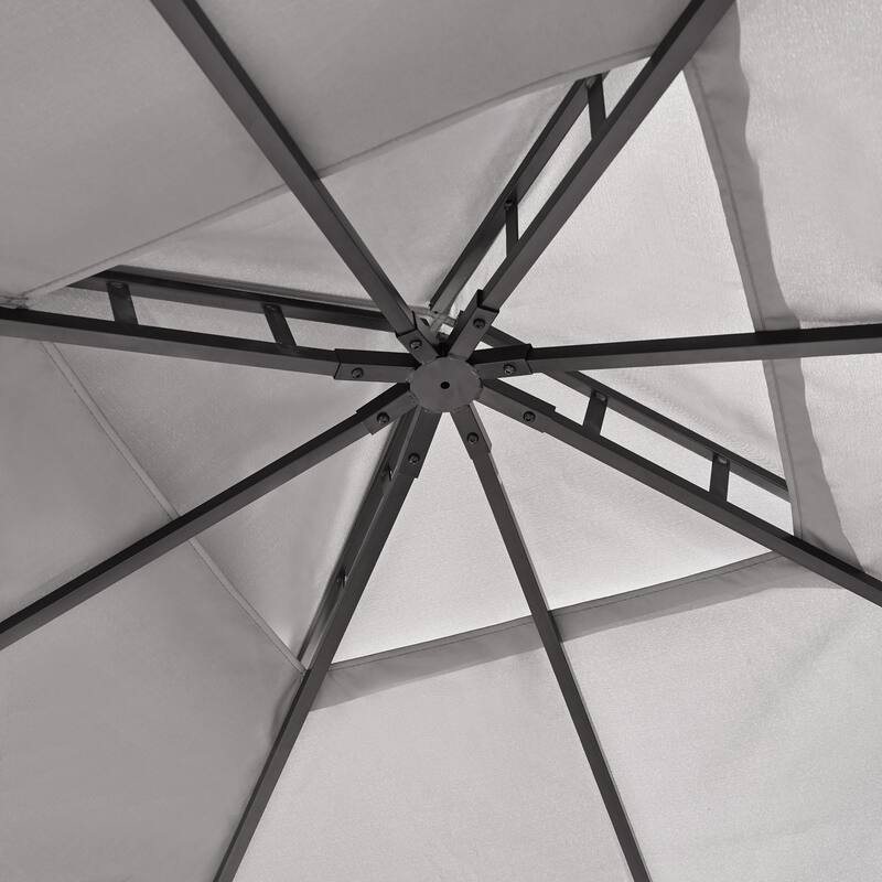 Roomfitters 10x12 FT Outdoor Gazebo with Double Roofs, Canopy, Mosquito Netting & Privacy Screens for Shade or Rai