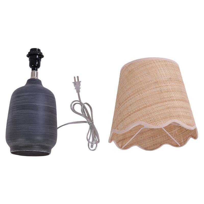 Traditional Ceramic Woven Table Lamp for Living Room