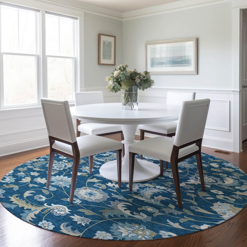 Machine Washable Indoor/ Outdoor Traditional Chantille Rug