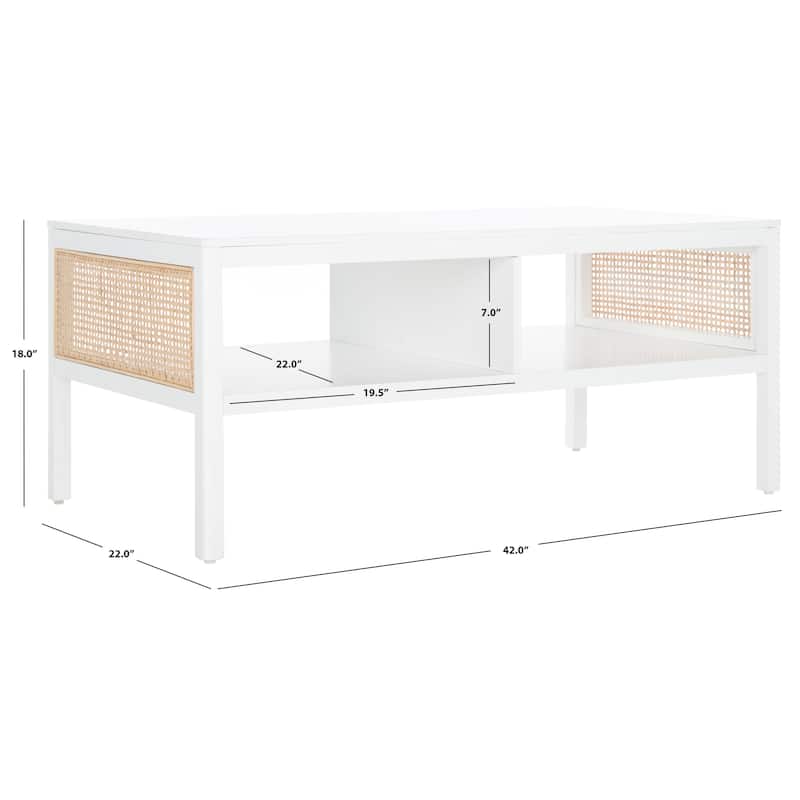 SAFAVIEH Marianna Coffee Table - 42" L x 22" D x 18" H - 42Wx22Dx18H - White