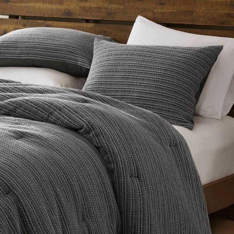 GDF Studio - Rowena Waffle Washed Cotton 3-Piece Comforter Set with Soft Textured Design