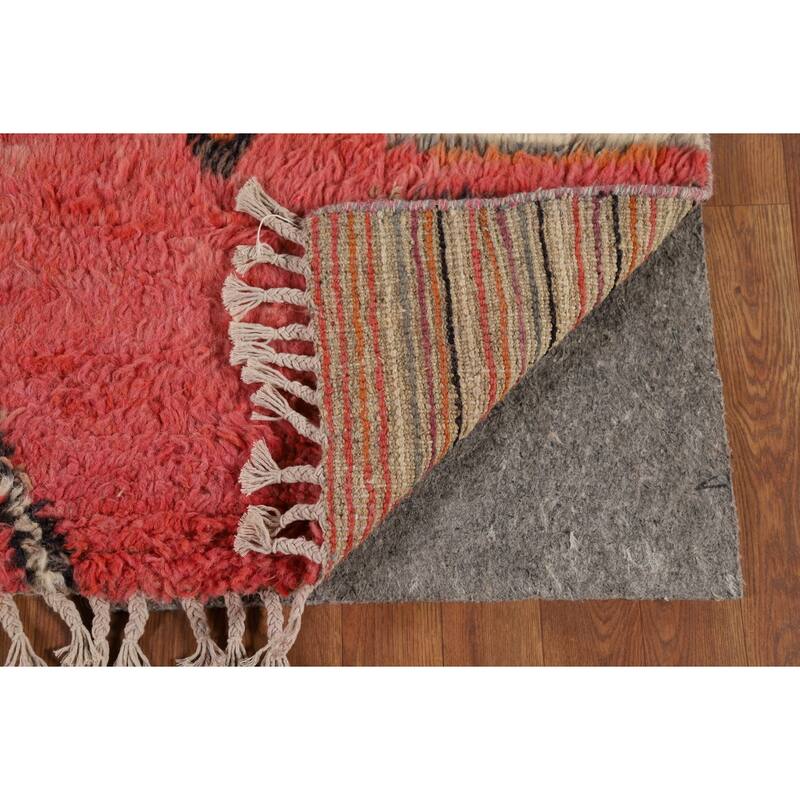 Tribal / Geometric Moroccan Area Rug Hand-Knotted Wool Carpet - 5'6" x 8'6"