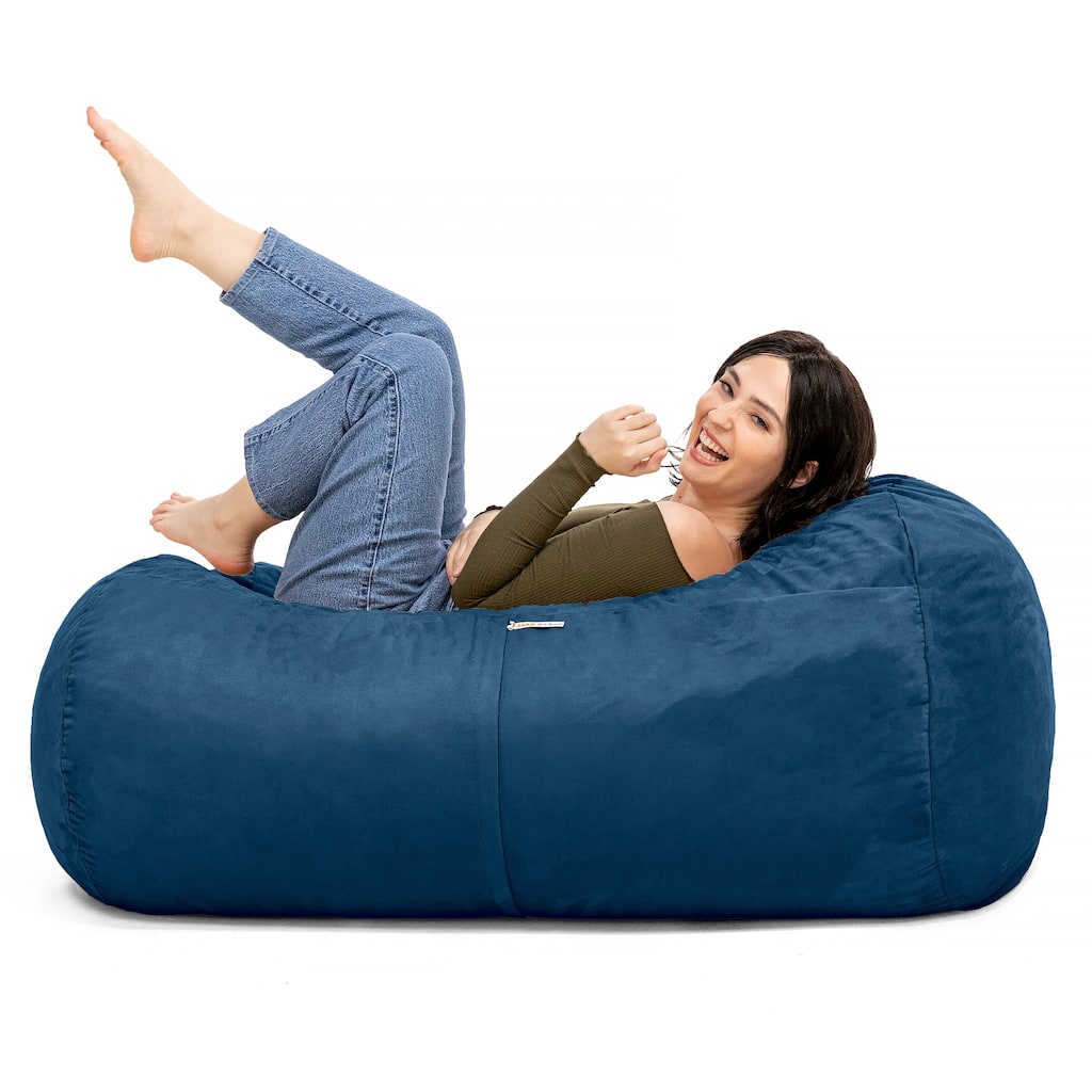 Rectangular Bean Bag Lounger - 4' - Navy Blue