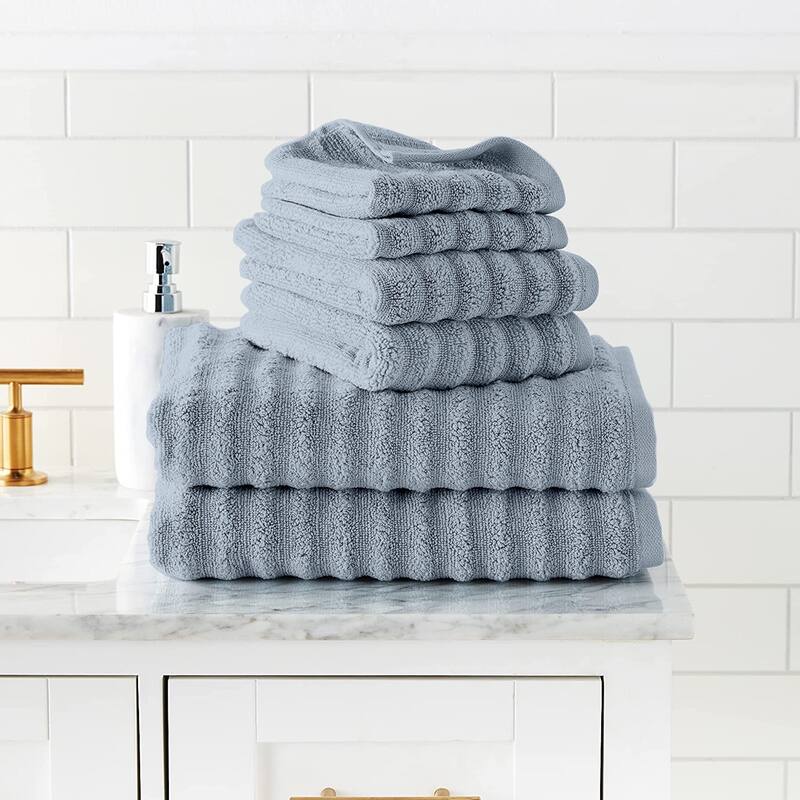Modern Threads Wavy Luxury Spa 6-pc. Quick-dry Towel Set - Spa Blue