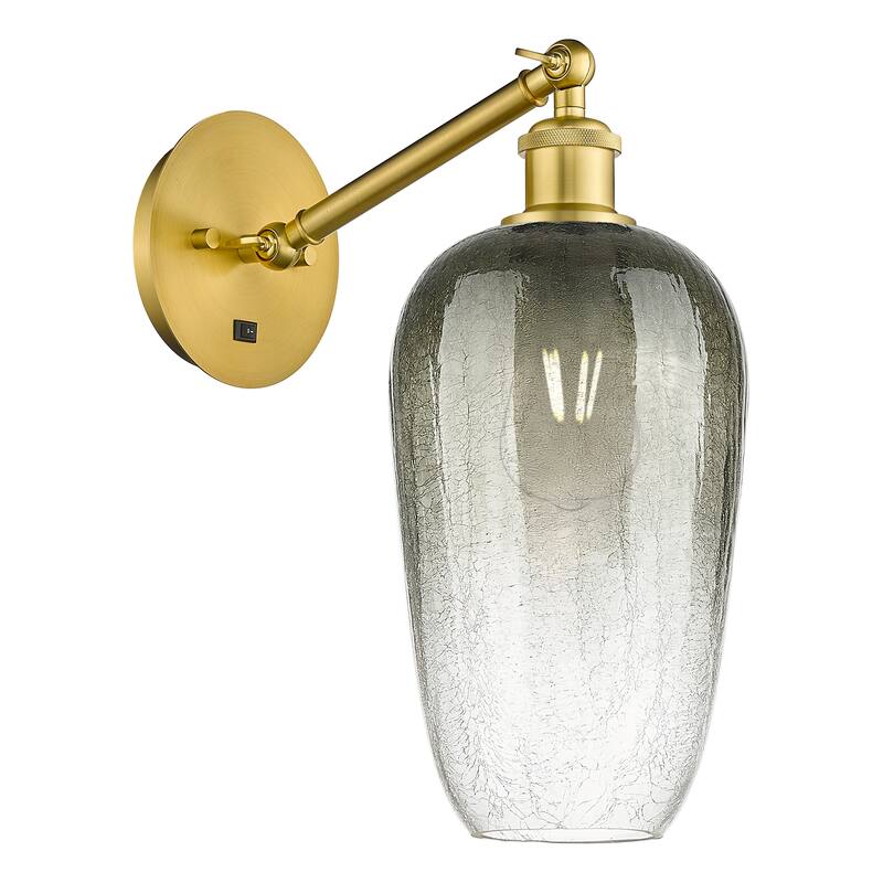 Innovations Lighting Endless Possibilities Ballston - Brookhaven Flute - 1 Light 7" Adjustable Sconce - Slate/Satin Gold