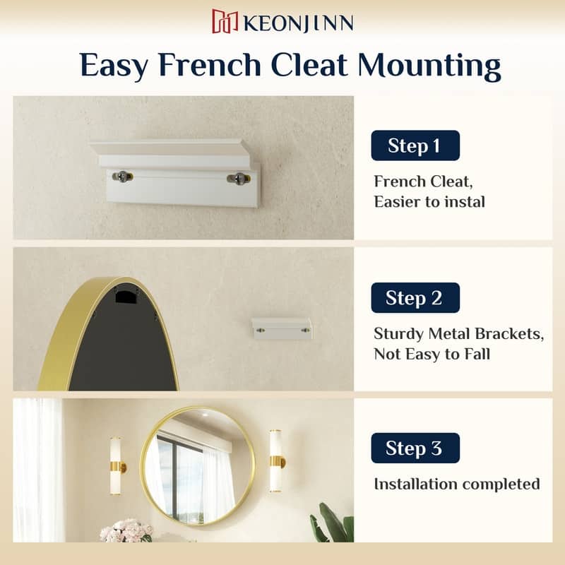 Keonjinn Round Framed Bathroom Wall Mirrors