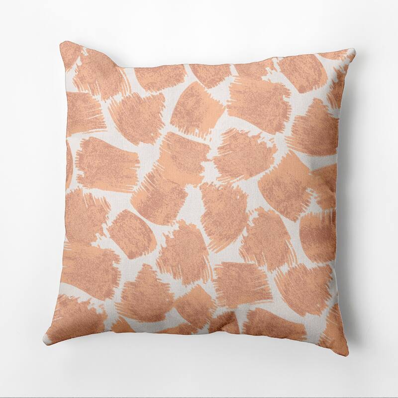Giraffe Journey Faux Linen Pillow - 20" x 20" - Orange