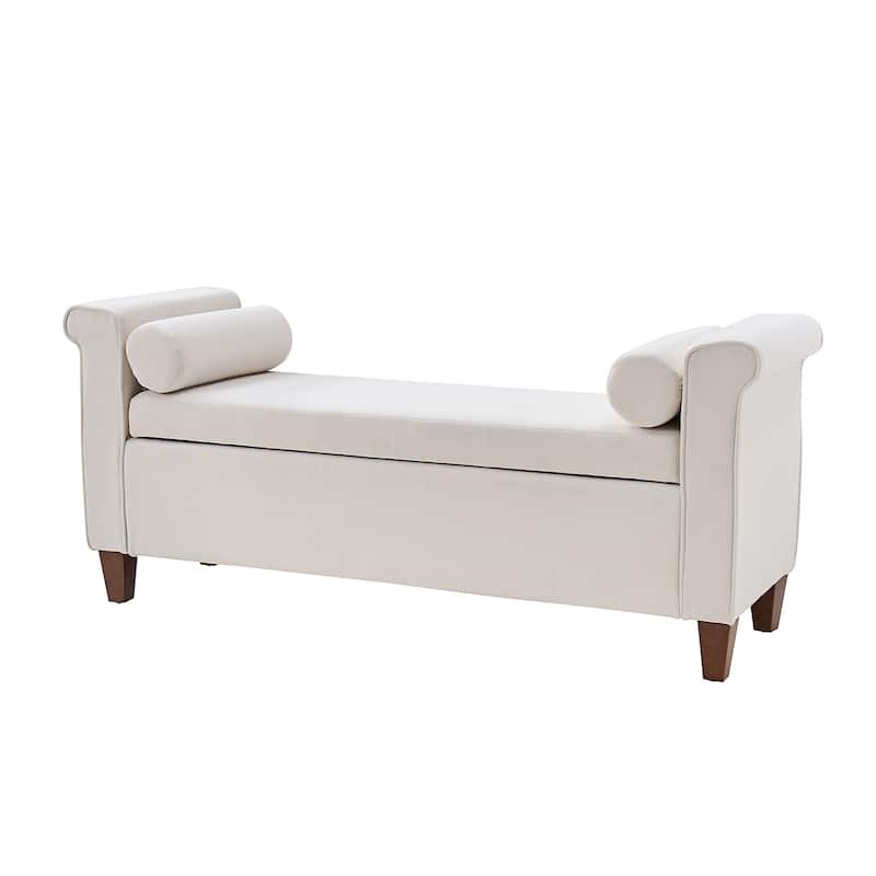 Rita 54.3'' Wide Traditional Storage Bench with 2 Pillows by HULALA HOME