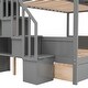 preview thumbnail 12 of 11, Twin over Full Wood Bunk Bed with Maximized storage, Grey