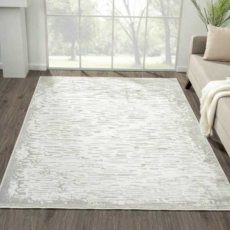 Luxe Weavers Artistic Textured Metallic Area Rug - 6x9 - Cream