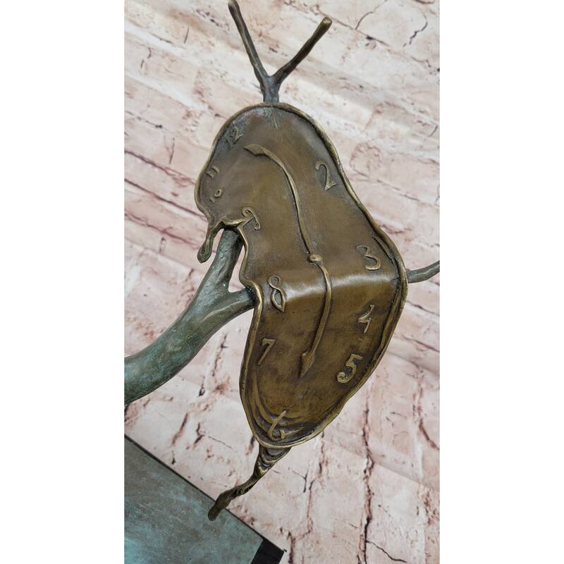 The Persistence Of Memory Melting Clock By Salvador Dali Bronze Statue Sculpture Decor