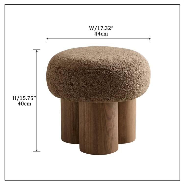 Mushroom Stool Barrel PVC Pipe with Walnut Veneer