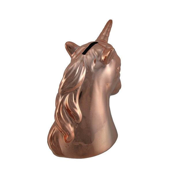 Shop Metallic Finish Ceramic Unicorn Head Coin Bank 6 25 X 6 X