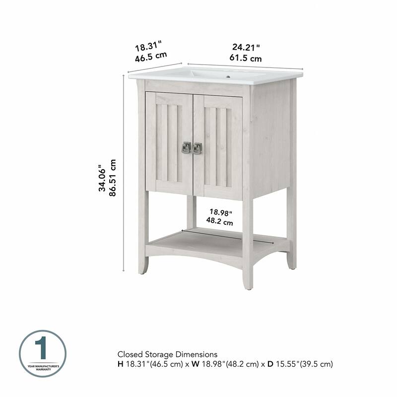 Salinas 24W Bathroom Vanity with Sink by Bush Furniture