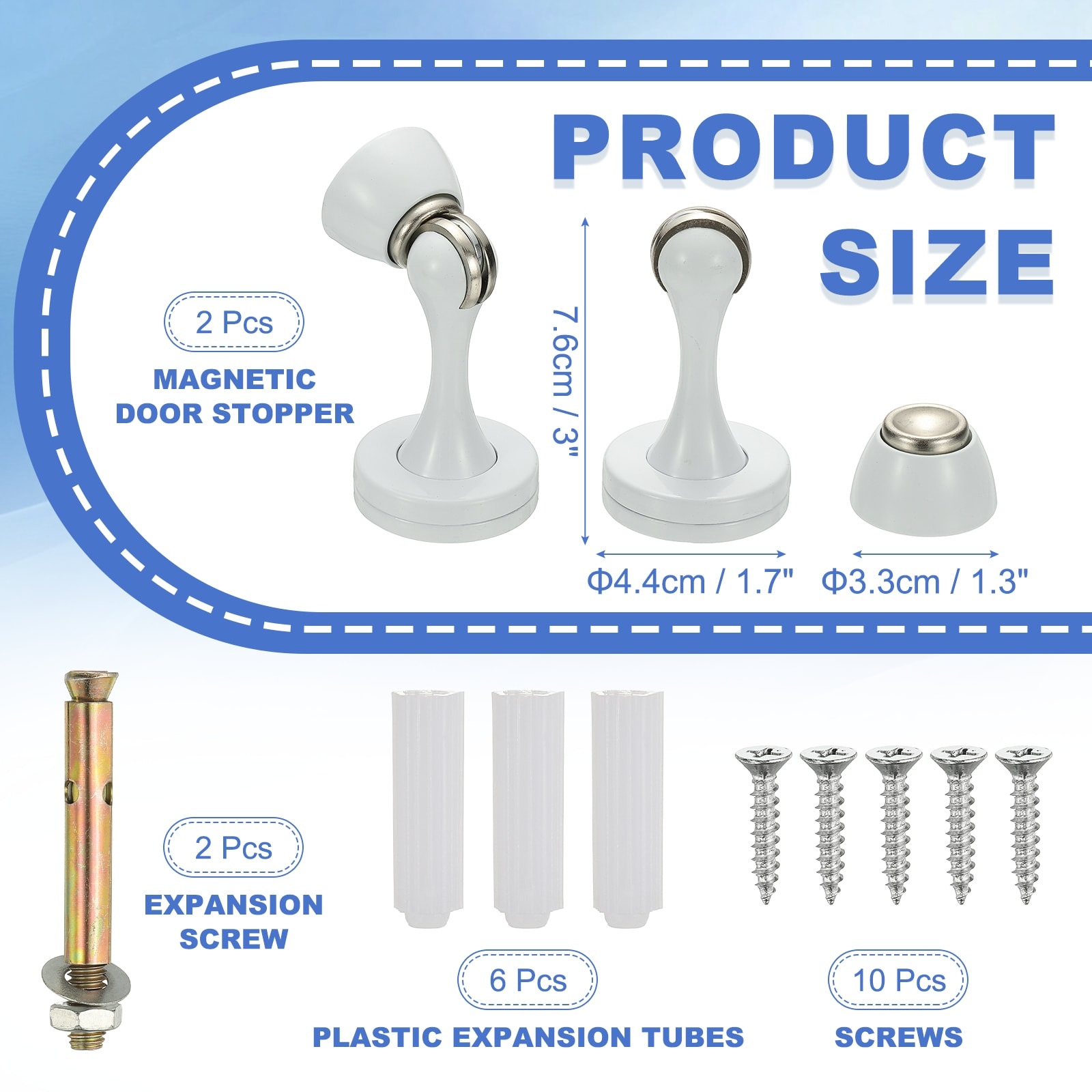 Magnetic Door Stopper, Door Catch Holder, Doors Knob Wall Protector with Screws for Home Office Wall Floor Mounting