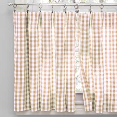Checkmate Rod Pocket Kitchen Curtains - Tier, Swag or Valance (Sold Separately)