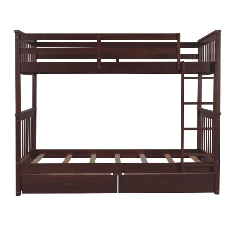 Twin-over-Twin Bunk Bed with Drawers