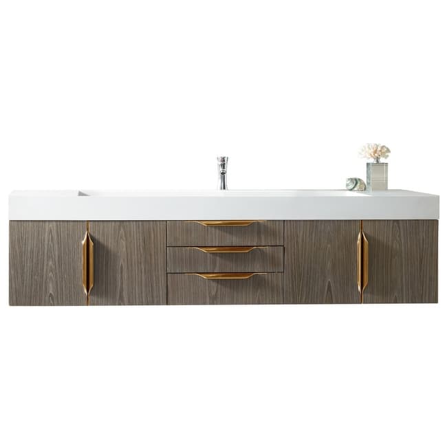 James Martin Vanities 983-V72S-W-G-GW Columbia 72" Wall Mounted Single