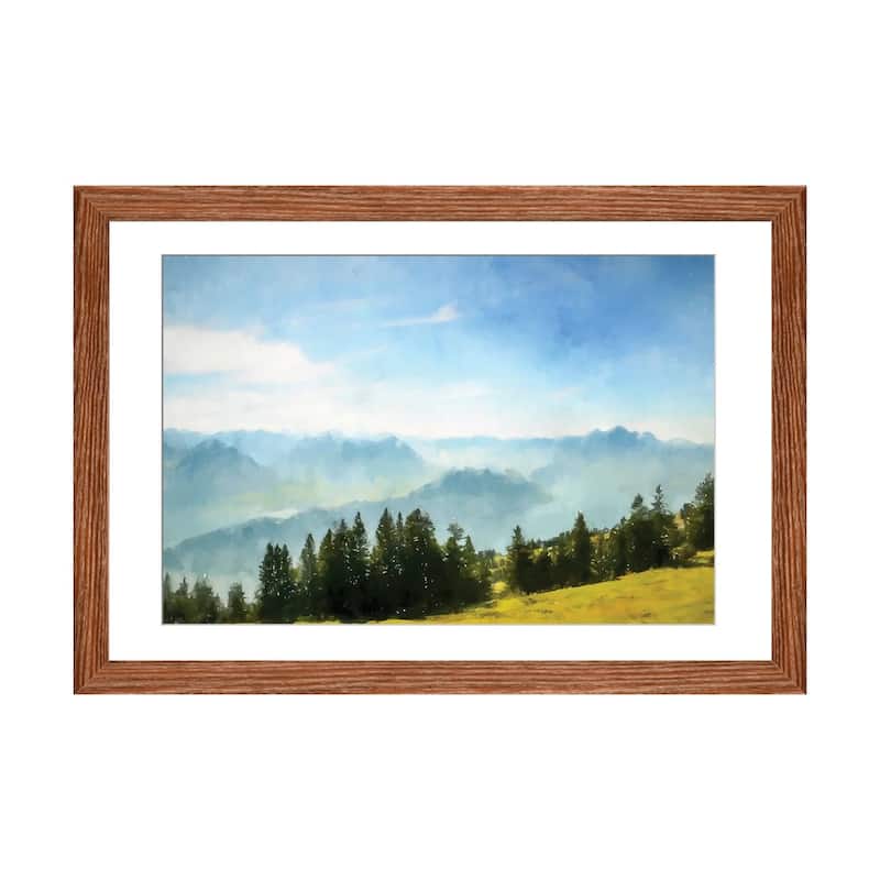 iCanvas "Blue Sky Vista" by Kim Curinga - Walnut - 16x24x1