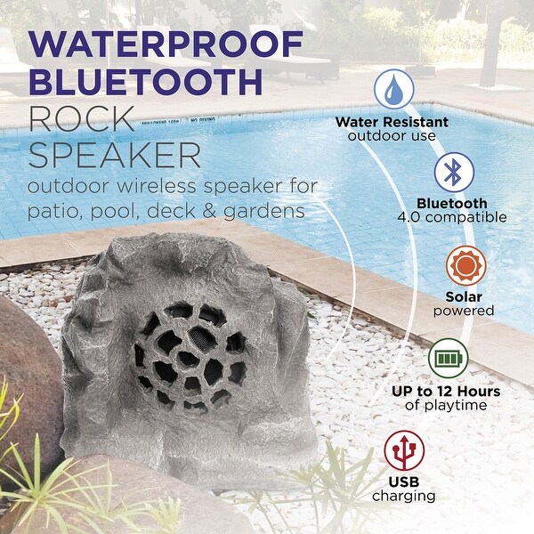 bluetooth rock speakers solar