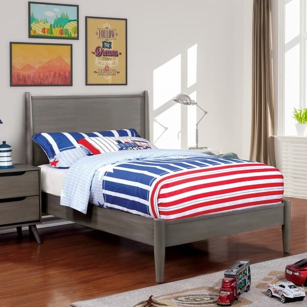 slide 2 of 15, Furniture of America Fopp Mid-Century Modern Wood Teen Platform Bed