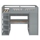 preview thumbnail 9 of 18, Twin Size Loft Bed with Desk, Wardrobes, 4 Drawers and 4 Shelves, Grey